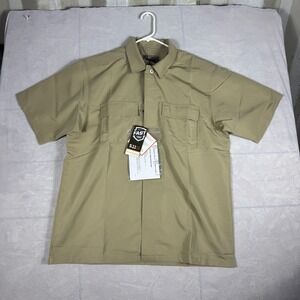5.11 Tactical Mens Fast Tac TDU Shirt Beige Short Sleeve Sewing Instruction L